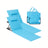 Set of 2 Portable Folding Beach Sunloungers - Fabric - Sky Blue - Lightweight with Reclining Backrest and Handle