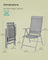 Set of 2 Folding Garden Chairs - Aluminium - Grey