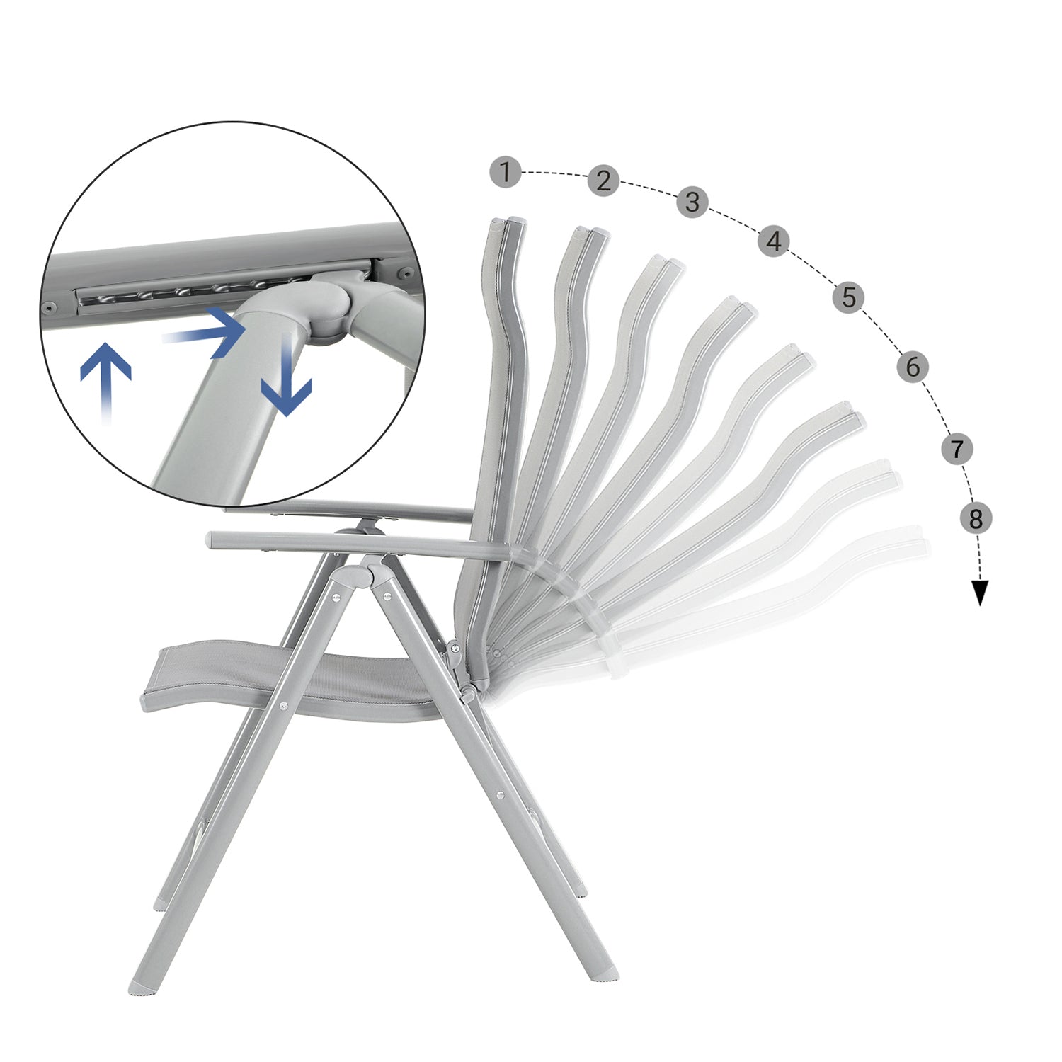 Folding Garden Chairs - Aluminium - Multi-Color