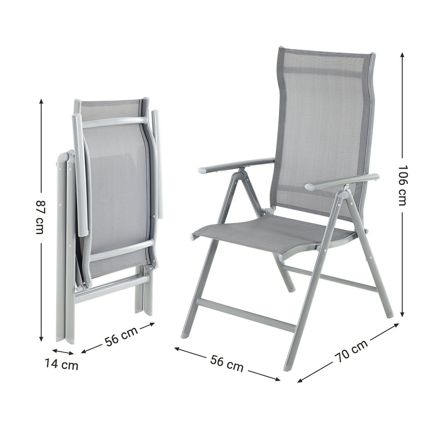 Folding Garden Chairs - Aluminium - Multi-Color