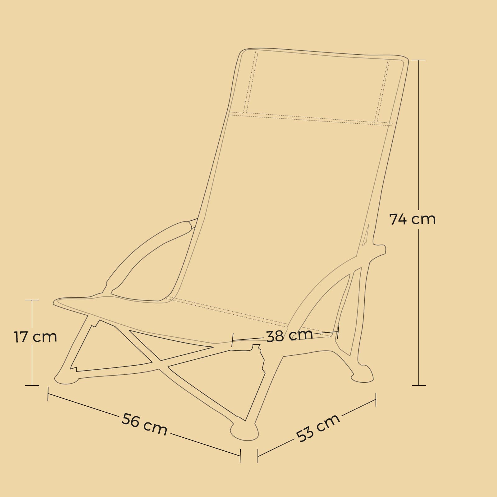Portable Beach Chair - Fabric - Blue