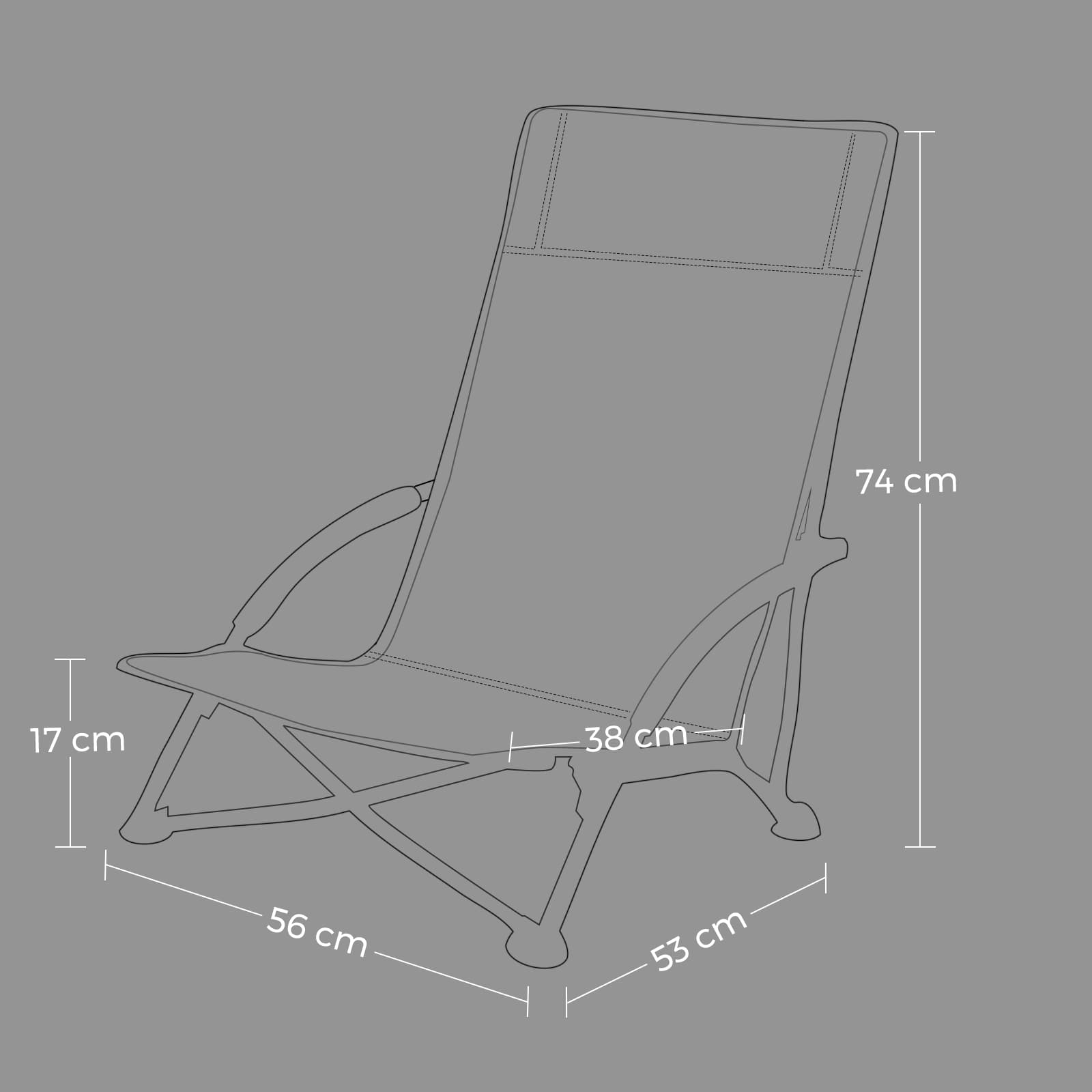 Portable Beach Chair - Fabric - Blue