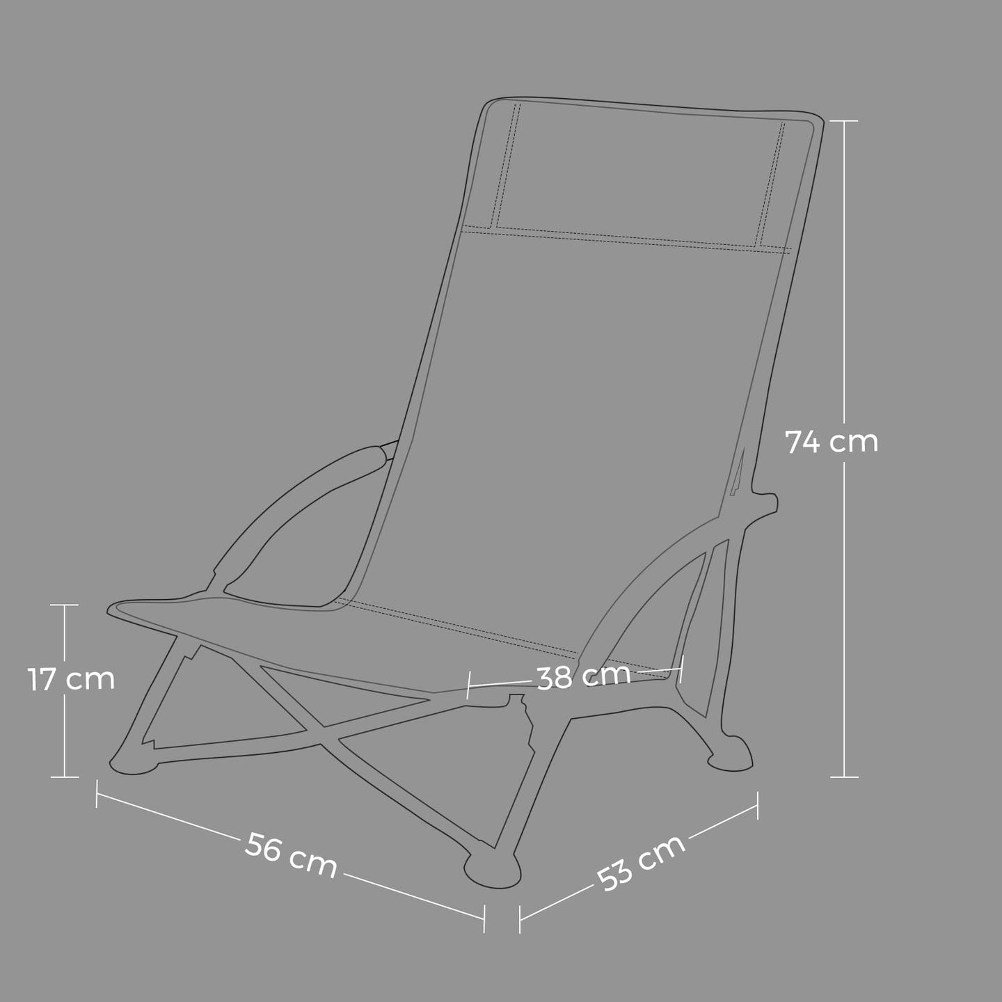Portable Beach Chair - Fabric - Blue