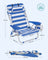 Beach Chair - Aluminium - Blue and White Stripes - Portable