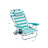 Portable Beach Chair - Aluminium - Blue and White Stripes - Foldable and Reclining with Headrest