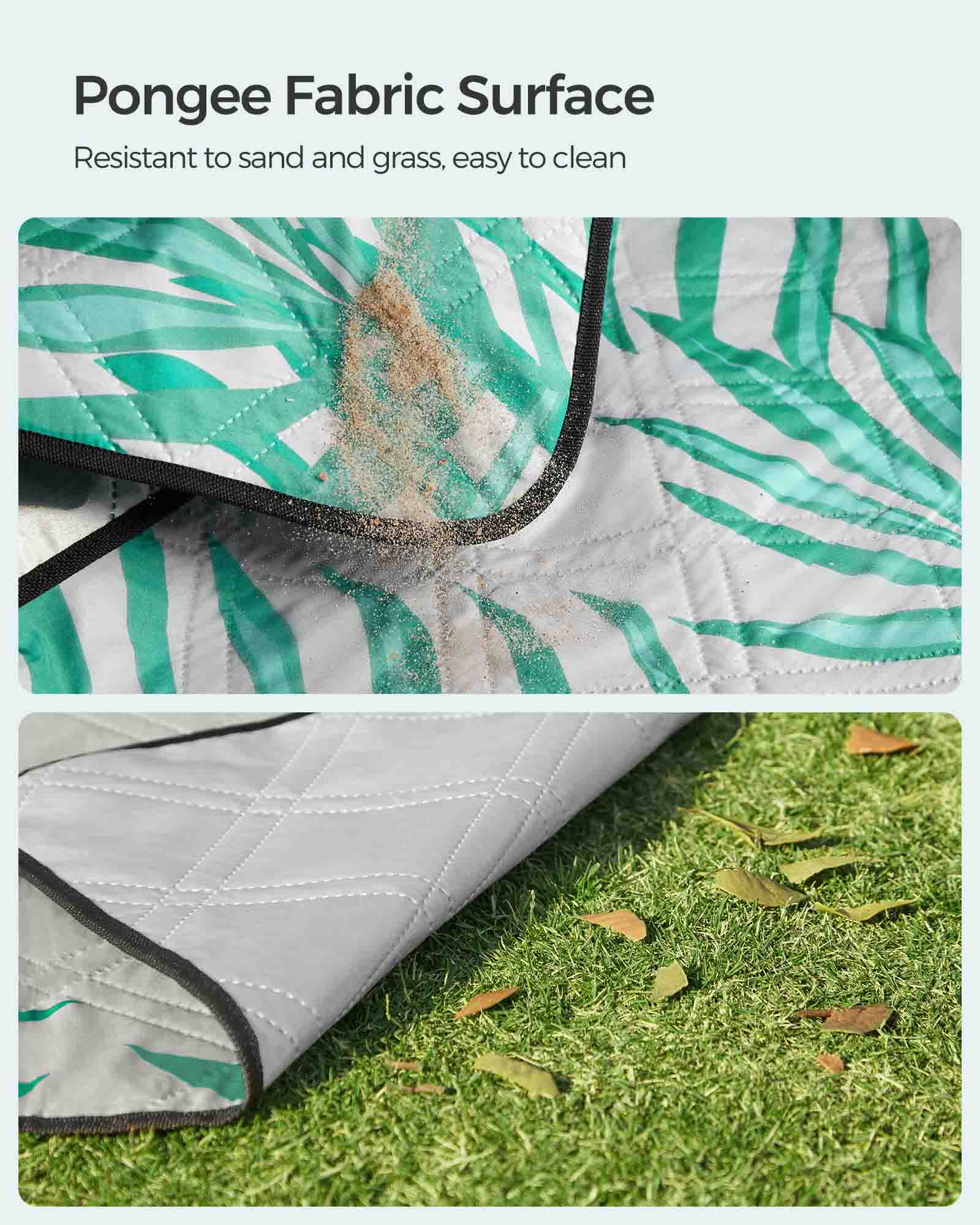 Picnic Blanket - Fern Pattern and Grey - Waterproof
