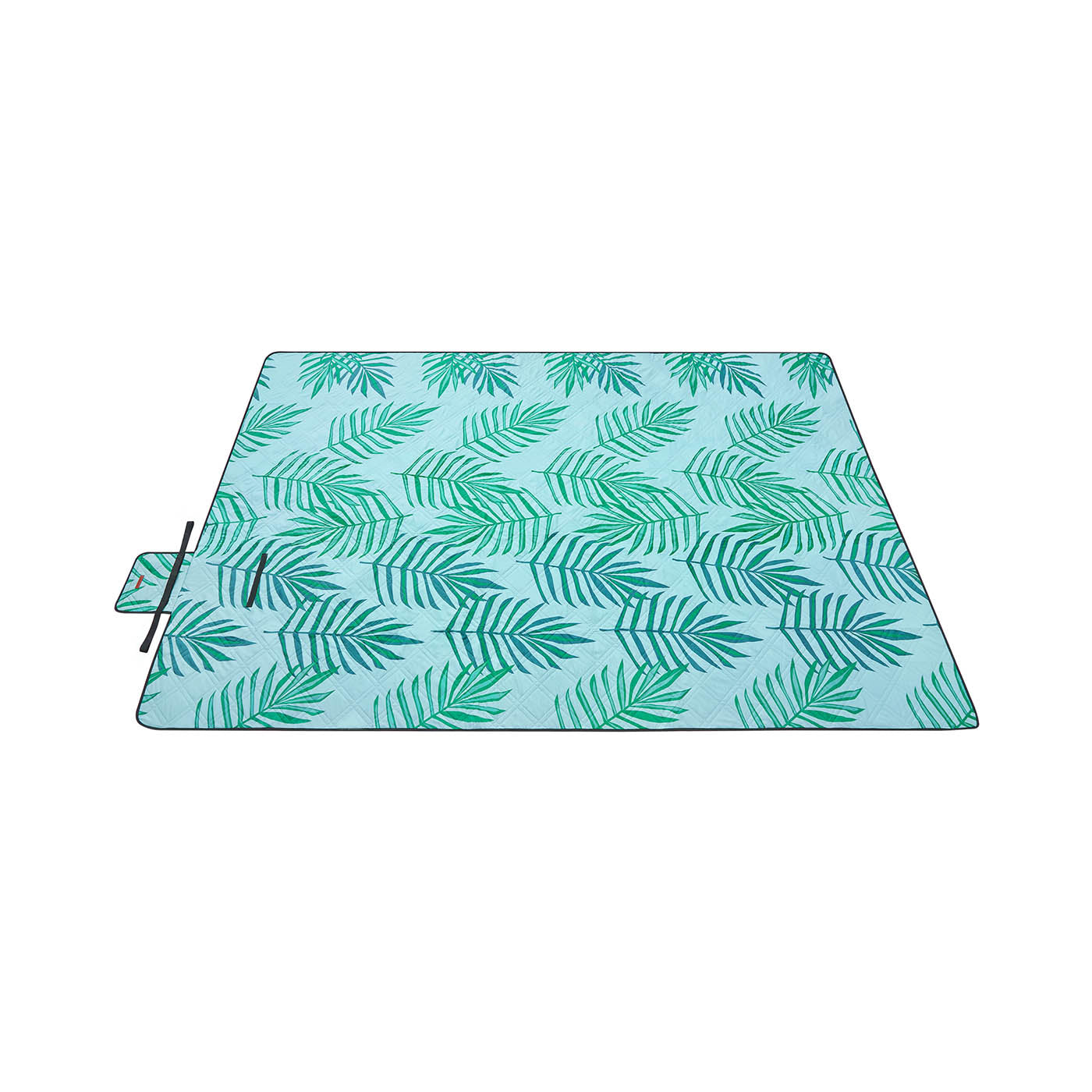 Foldable Picnic Mat - Large 200 x 200 cm - Blue with Fern Pattern - Waterproof