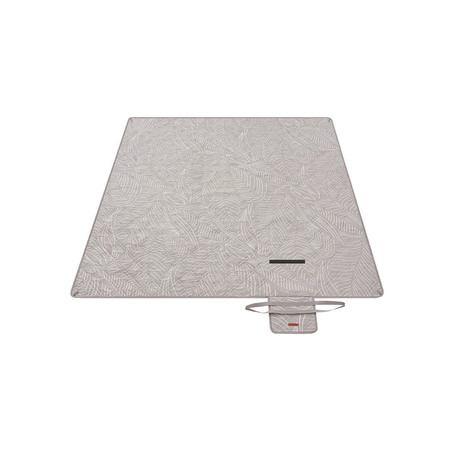 Picnic Blanket - Large 200 x 200 cm - Fabric - Khaki with Leaf Pattern - Weather-Resistant Design