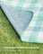 Picnic Blanket - Waterproof Fabric - Green and White - Large 200 x 200 cm with Blow-Away Prevention Pegs