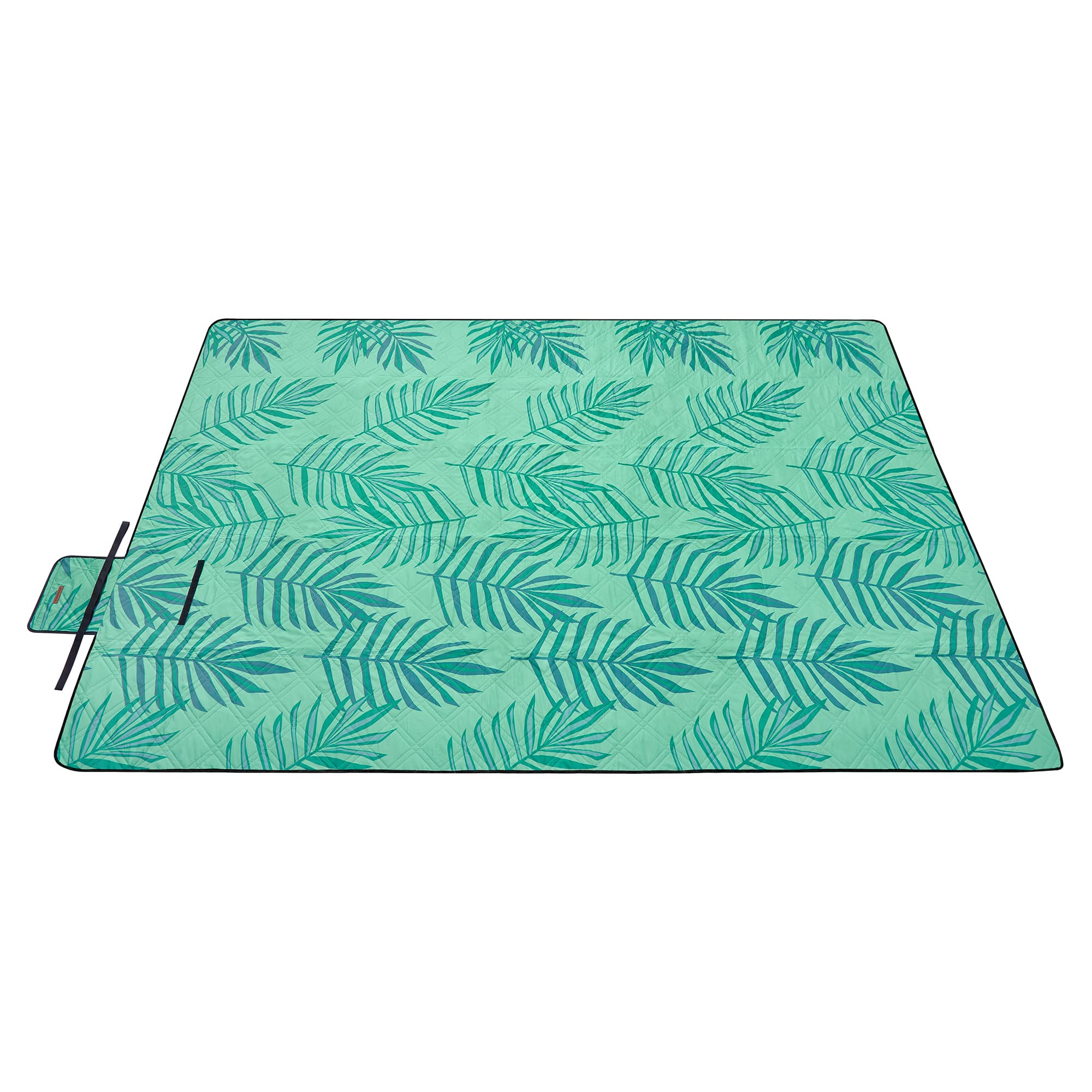 Large Waterproof Picnic Blanket - Fabric - Fern Pattern and Green - Machine Washable and Foldable