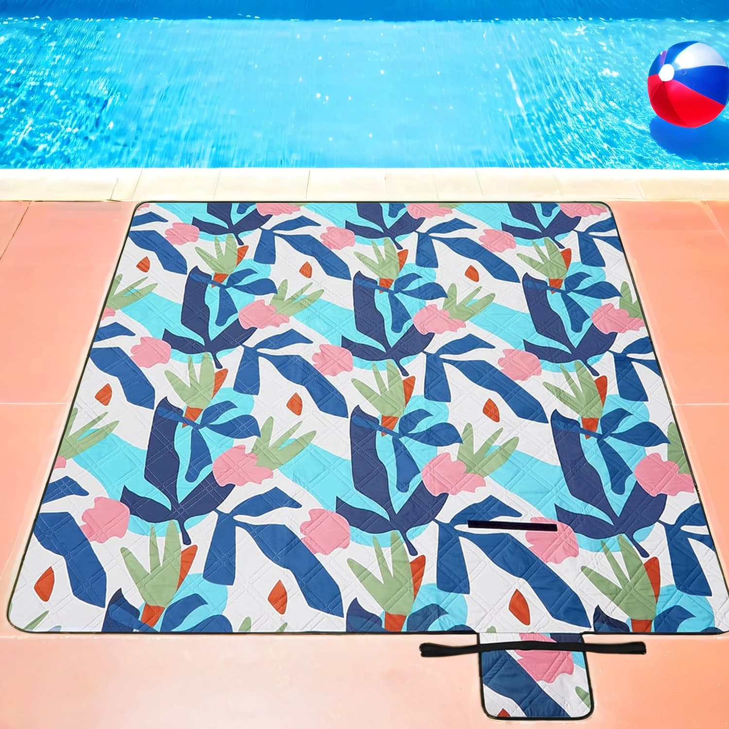 Picnic Blanket - Waterproof Fabric - Colourful Fern