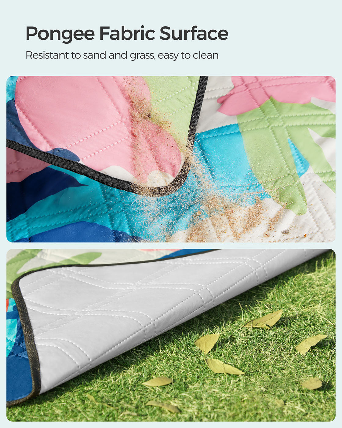 Picnic Blanket - Fabric - Multicolor - Large Waterproof and Machine Washable