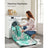 Large Waterproof Picnic Blanket - Fabric - Fern Pattern and Grey - Foldable and Machine Washable