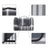 Picnic Blanket - Fabric - Grey and White - Large Waterproof Outdoor Mat