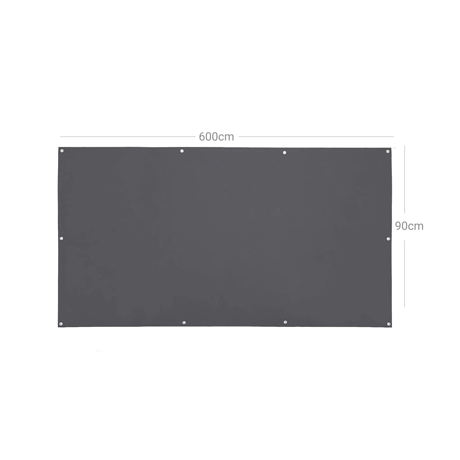 Balcony Terrace Privacy Protector - Water-Repellent Polyester - Smoky Grey - Includes Rope and Aluminium Eyelets