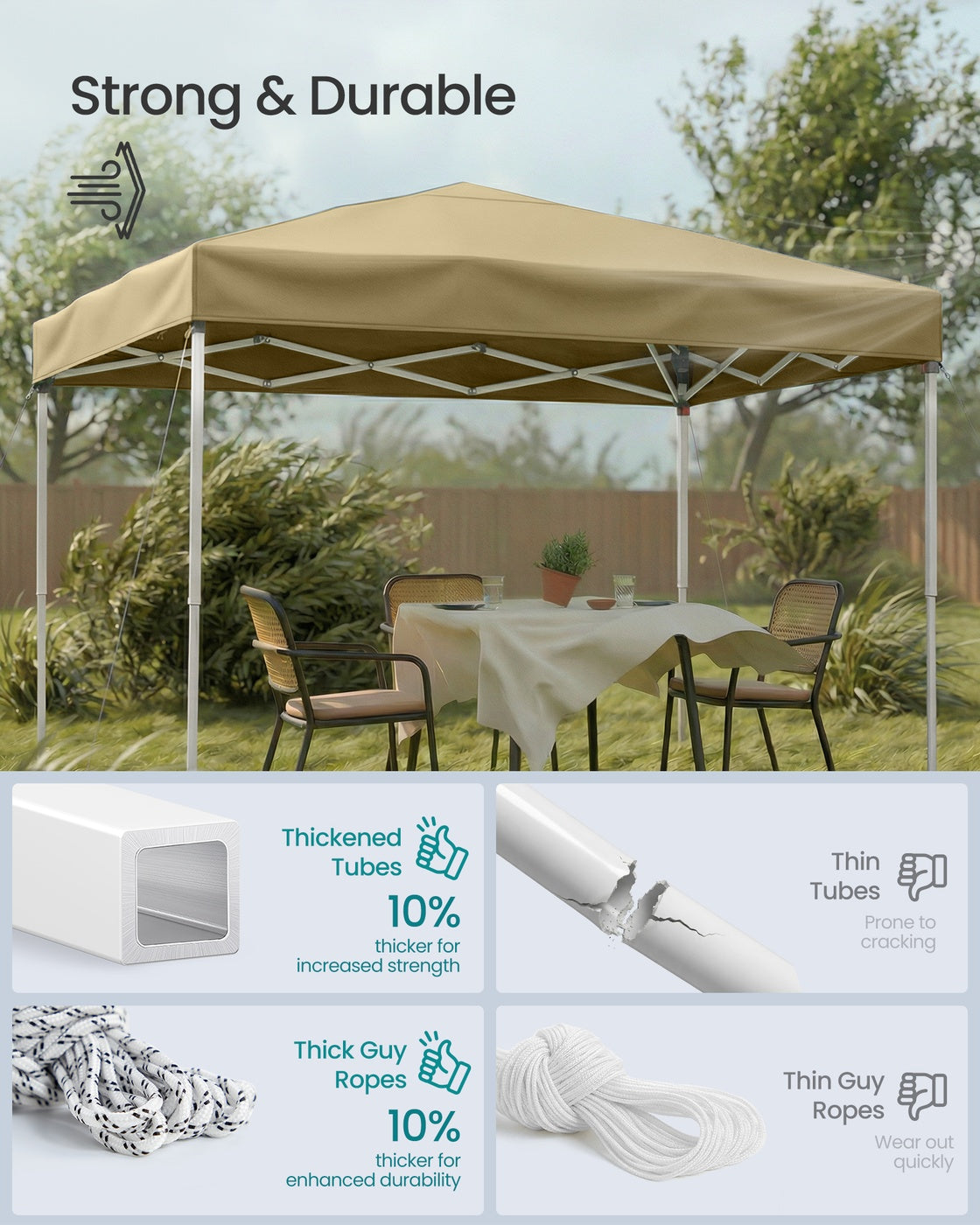 Pop Up Gazebo - 9m² - PE - UPF 50+ UV Protection