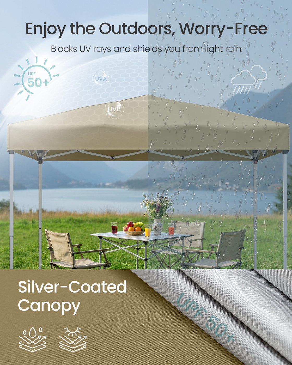 Pop Up Gazebo - 9m² - PE - UPF 50+ UV Protection