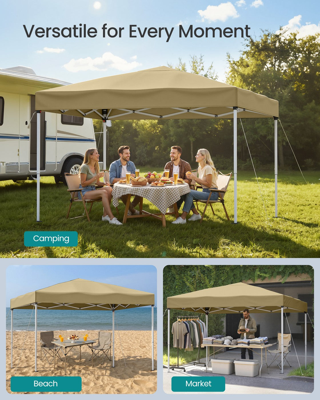 Pop Up Gazebo - 9m² - PE - UPF 50+ UV Protection