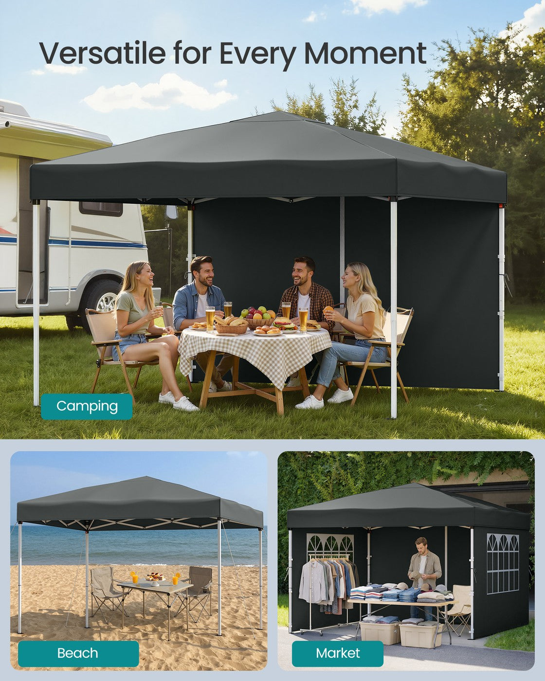 Pop Up Gazebo - 3m x 3m - PE - UV Protection