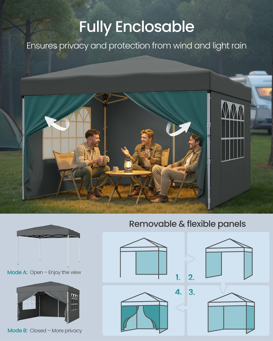 Pop Up Gazebo - 3m x 3m - PE - UV Protection