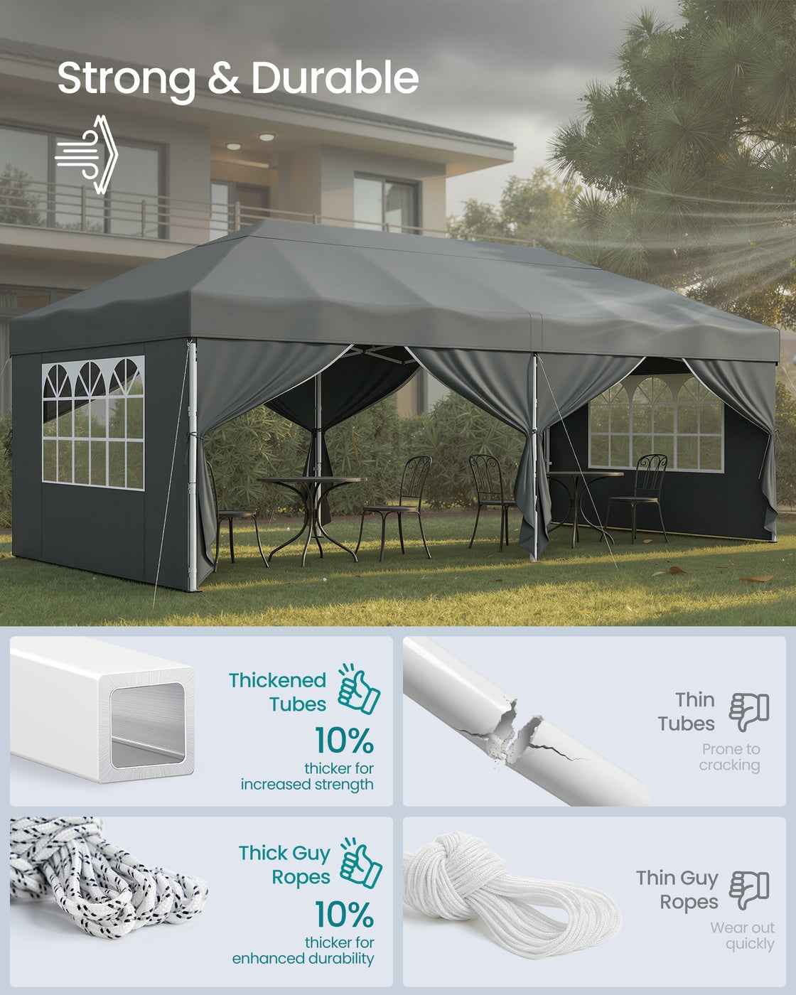 Pop Up Gazebo - 18L - PE - UV Protection
