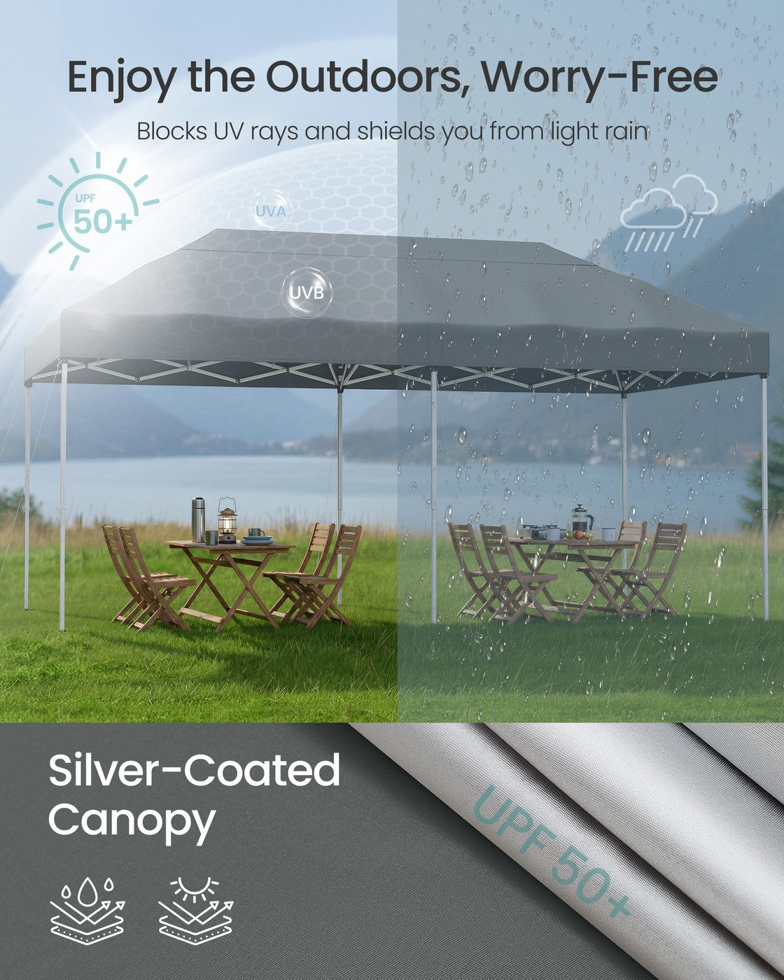 Pop Up Gazebo - 18L - PE - UV Protection
