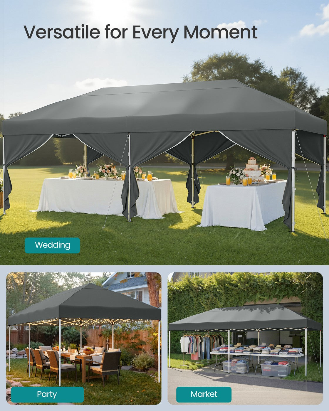 Pop Up Gazebo - 18L - PE - UV Protection