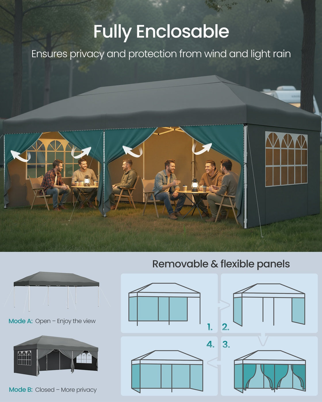 Pop Up Gazebo - 18L - PE - UV Protection
