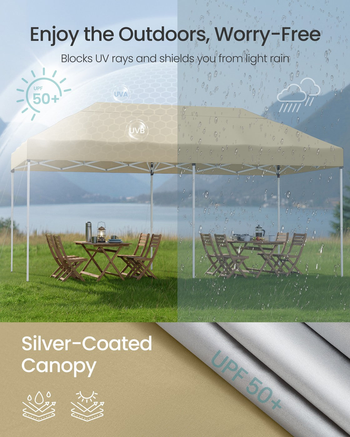 Pop Up Gazebo - 30L - Steel - UV Protection