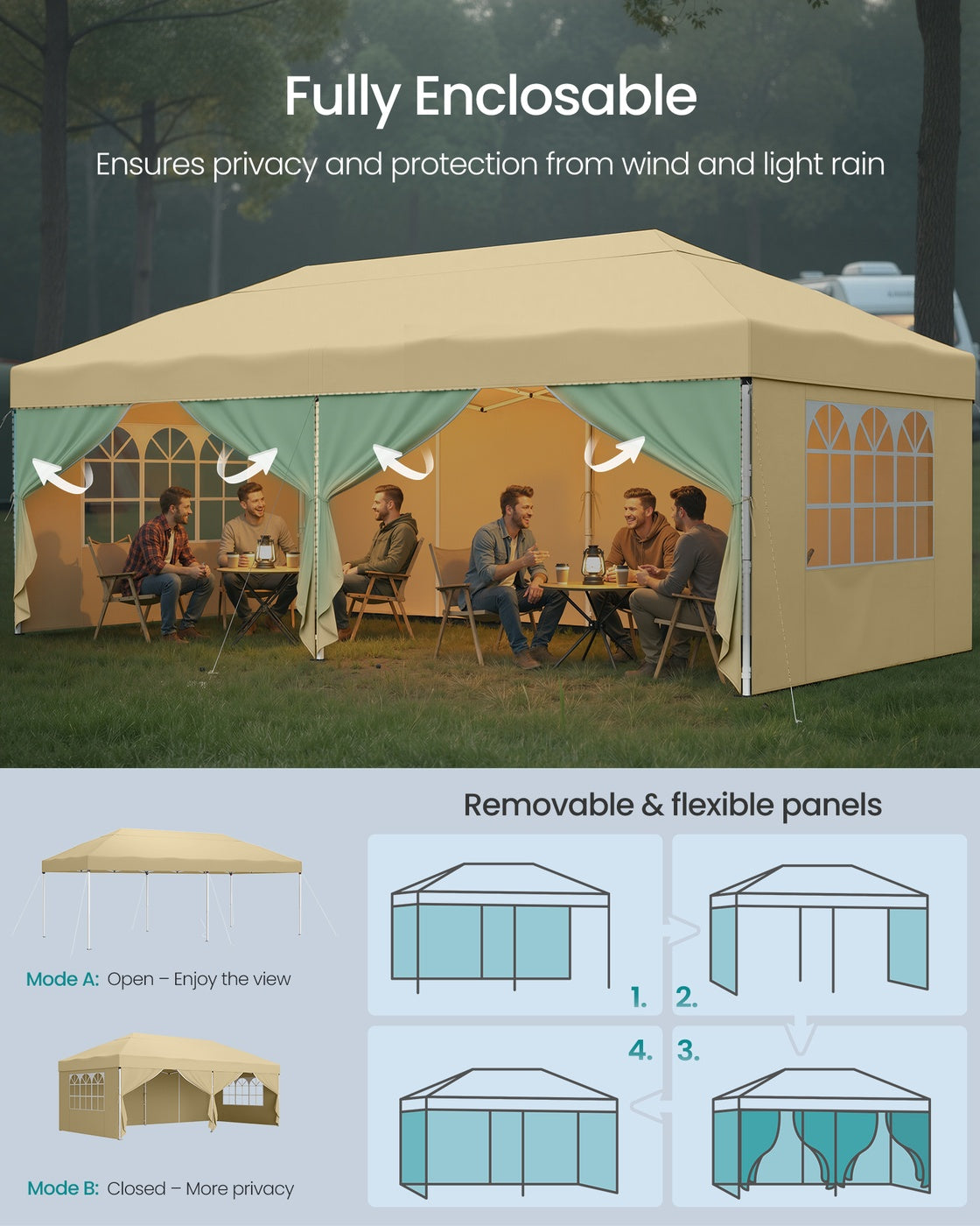 Pop Up Gazebo - 30L - Steel - UV Protection