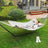 Quilted Fabric Hammock - Bamboo - Grey and Beige - Detachable Curved Spreaders and Pillow