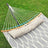 Quilted Fabric Hammock - Bamboo - Grey and Beige - Detachable Curved Spreaders and Pillow