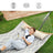Quilted Fabric Hammock - Bamboo - Grey and Beige - Detachable Curved Spreaders and Pillow