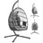 Outdoor Hanging Egg Chair - 38.6L x 40.6W x 76.8H - Steel - Foldable Basket