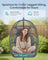 Outdoor Hanging Egg Chair - 38.6L x 40.6W x 76.8H - Steel - Foldable Basket