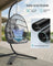 Outdoor Hanging Egg Chair - 38.6L x 40.6W x 76.8H - Steel - Foldable Basket