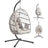 Outdoor Hanging Egg Chair - 38.6L x 40.6W x 76.8H - Steel - Foldable Basket
