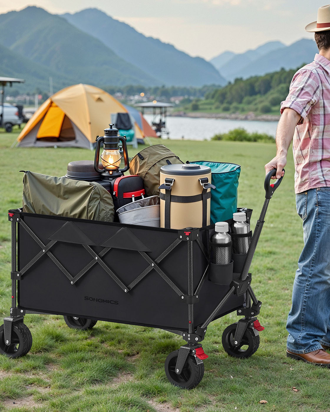 Foldable Trolley - Fabric - Ink Black - 150 L Capacity