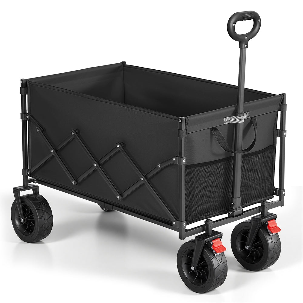 Foldable Camping Cart - Steel - Ink Black - with Adjustable Handle