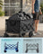 Foldable Camping Cart - Steel - Ink Black - with Adjustable Handle