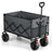 Foldable Camping Cart - Steel - Dove Grey - with Adjustable Handle