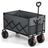 Foldable Camping Cart - Steel - Ink Black - with Adjustable Handle
