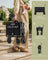 Folding Garden Cart - Steel - Slate Grey - 4 Reinforced Wheels and Adjustable Handle