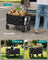 Folding Garden Cart - Steel - Slate Grey - 4 Reinforced Wheels and Adjustable Handle