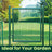 Garden Door - Metal - Green - Lockable Outdoor Gate with Fence