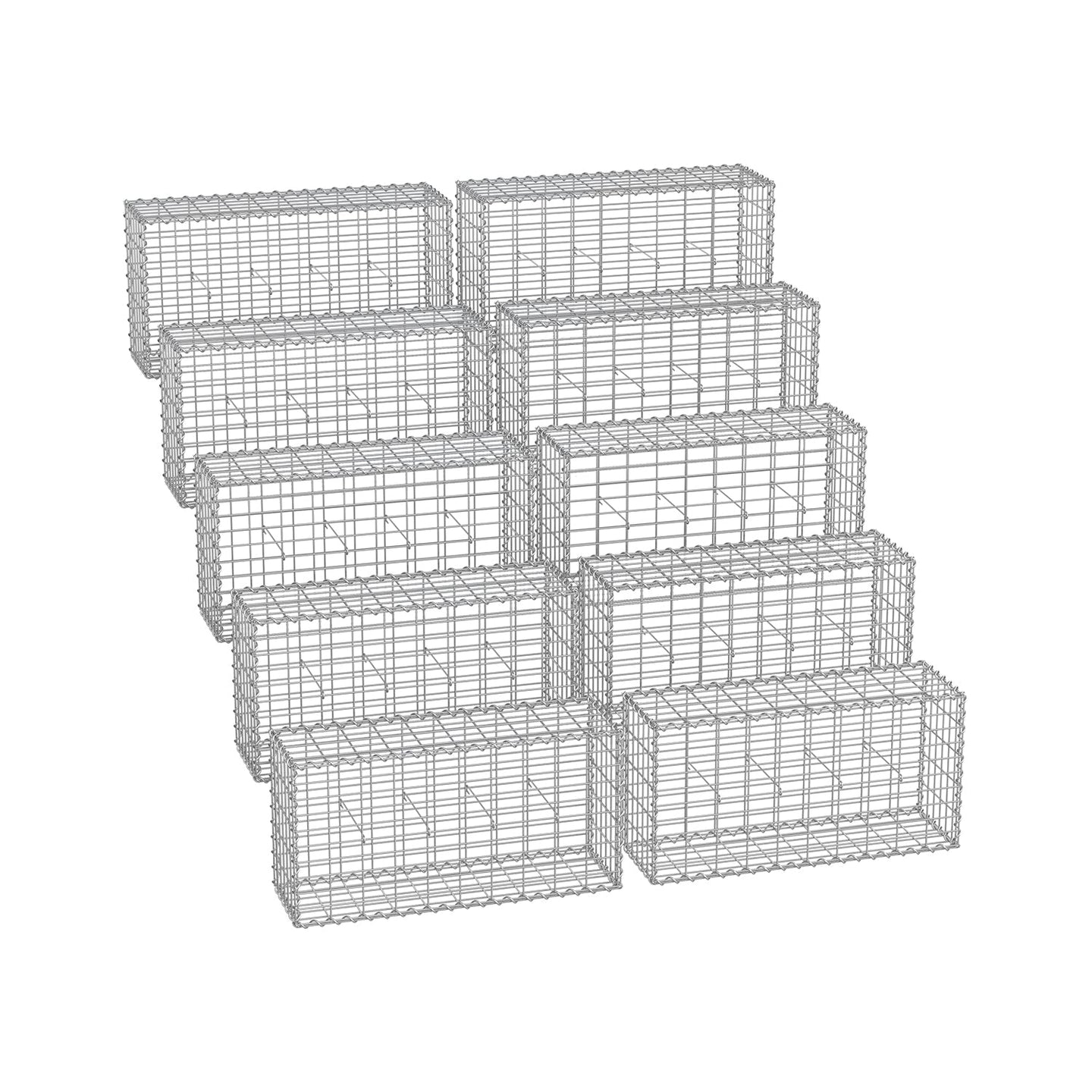 Gabion Cage - 100 x 50 x 30 cm - Stone Retaining Structure - Galvanized Wire