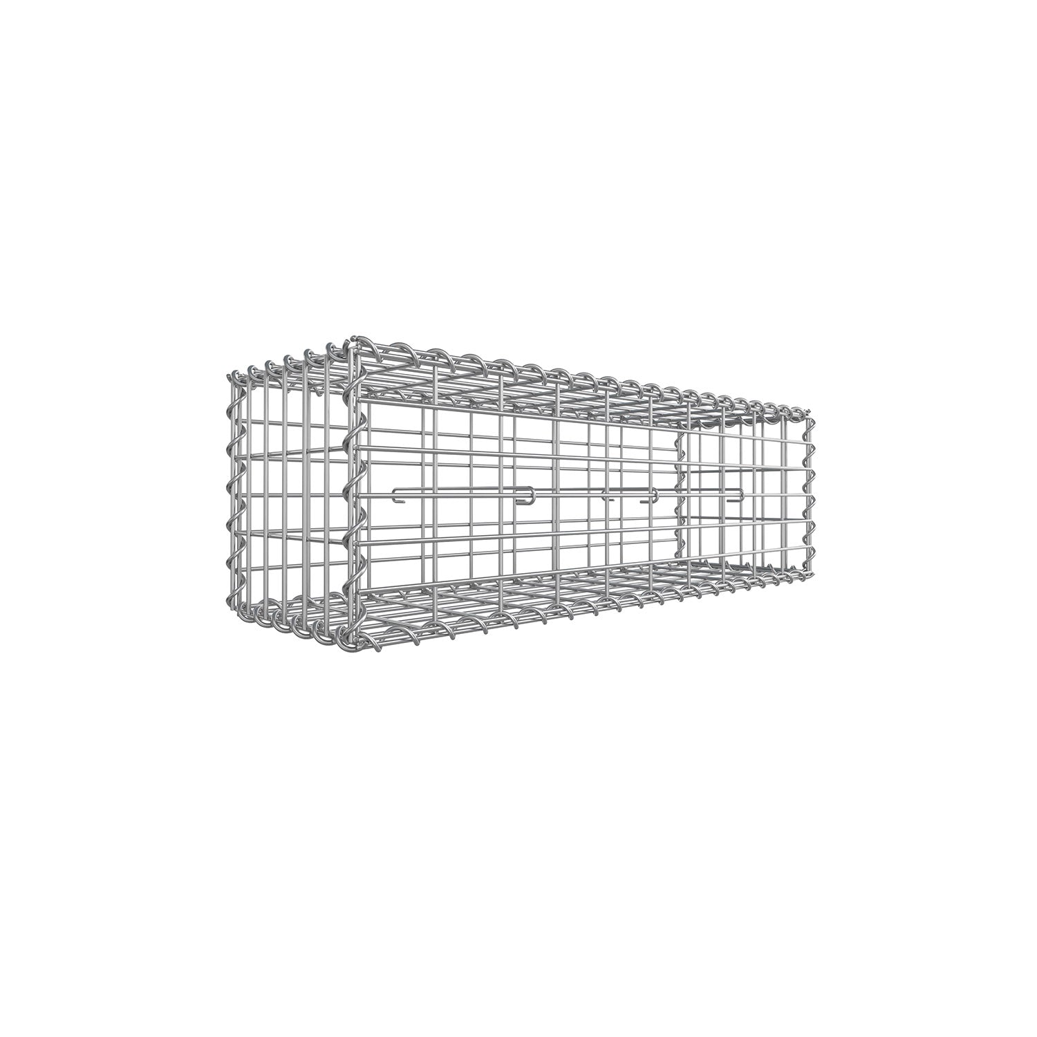 Gabion Wire Basket - 100 x 30 x 30 cm - Galvanized Steel - 4 mm Wire Diameter