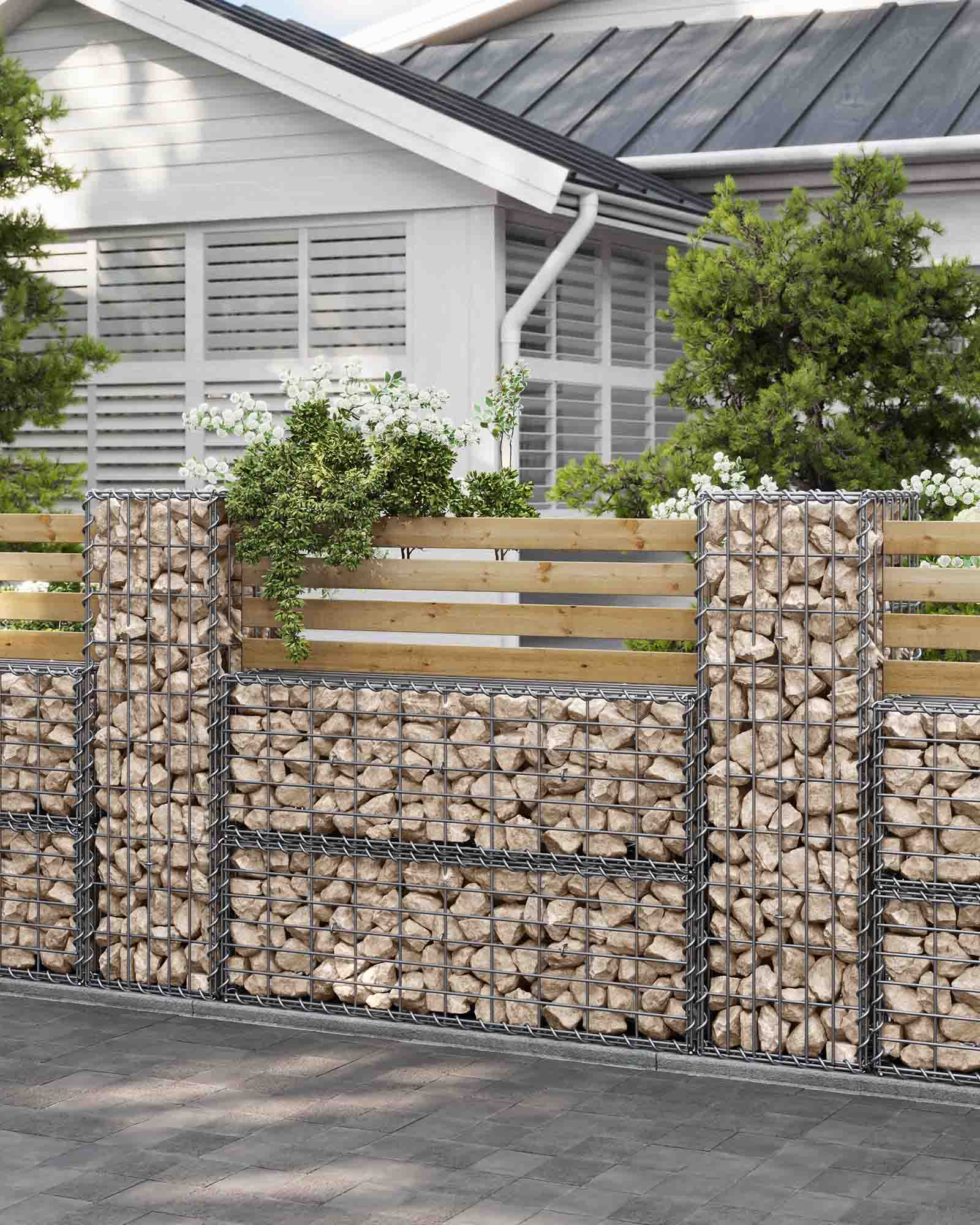 Gabion Wire Basket - 100 x 30 x 30 cm - Galvanized Steel - 4 mm Wire Diameter