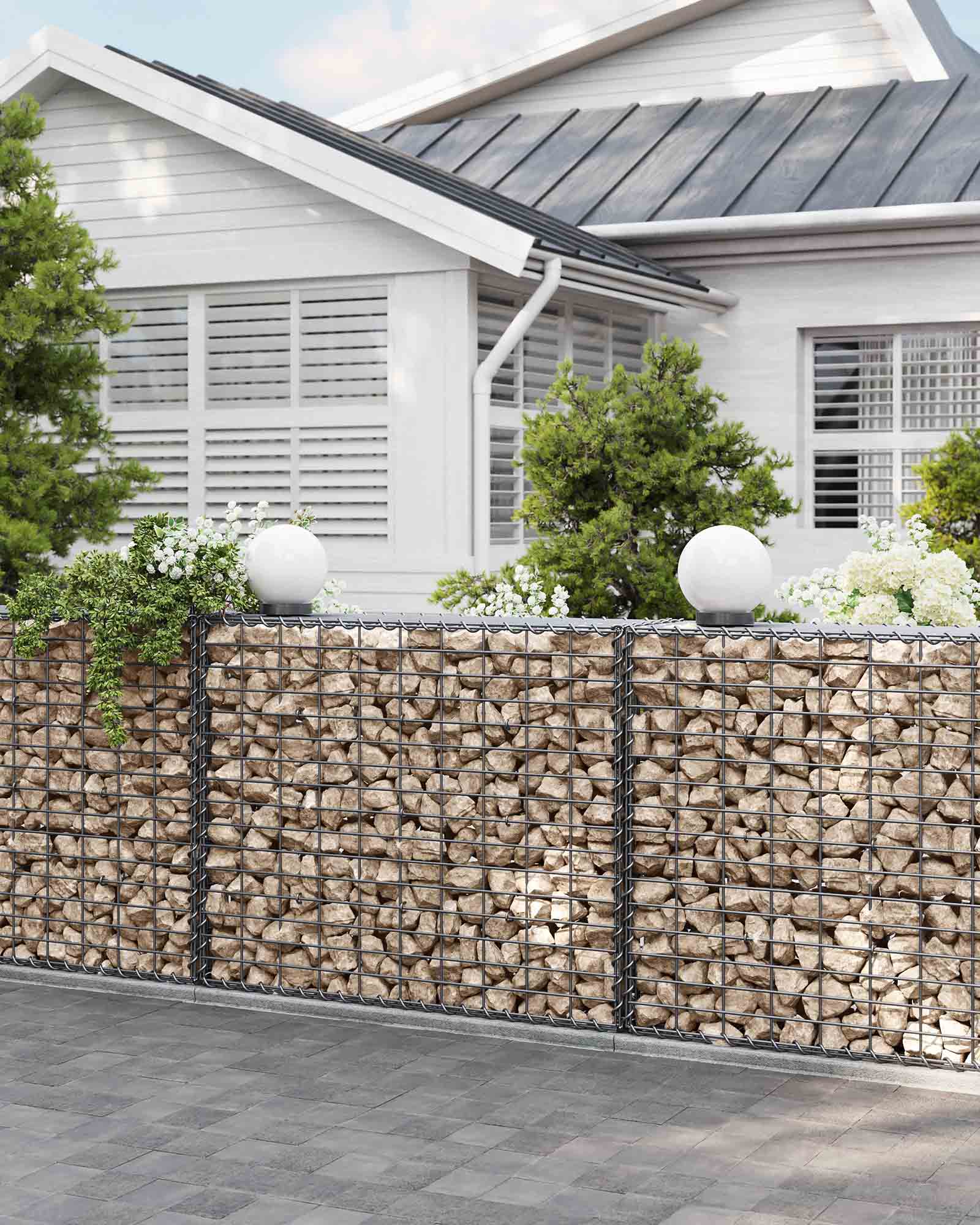 Gabion - Galvanized Steel - Silver - 100 x 80 x 30 cm