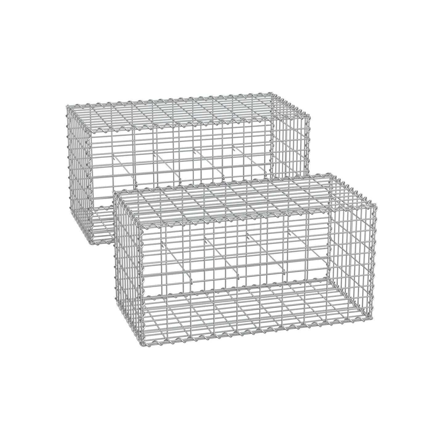 Metal Gabion Cages - Steel - Silver - Garden Fence Stone Basket 100 x 50 x 50 cm